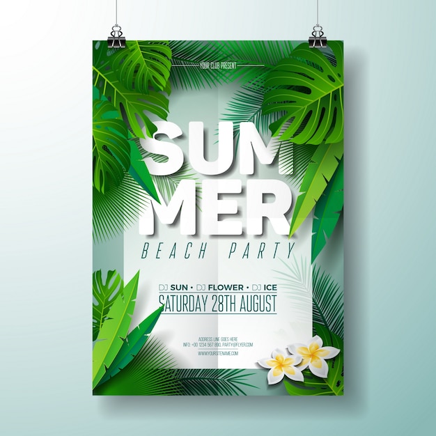 Vector summer party poster template