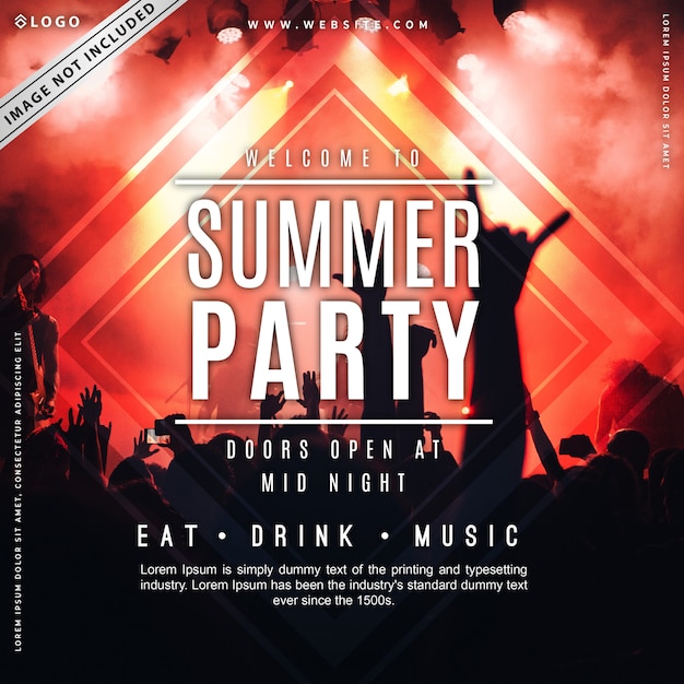 Vector summer party poster template