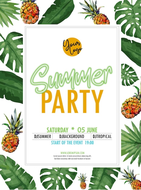 Vector summer party poster