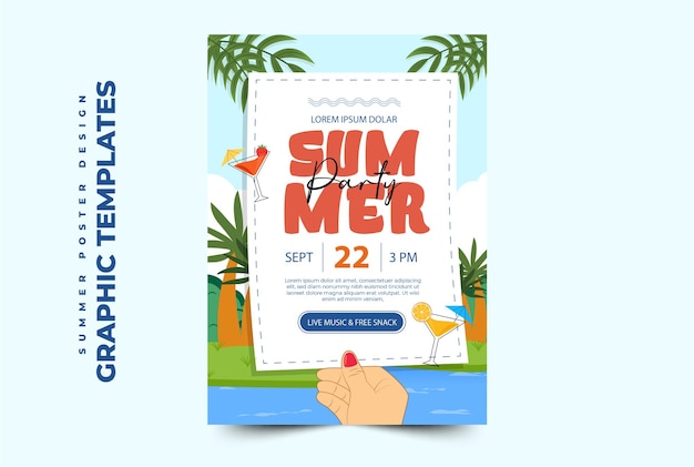 Summer Party Season Graphic template Simple and Elegant Design