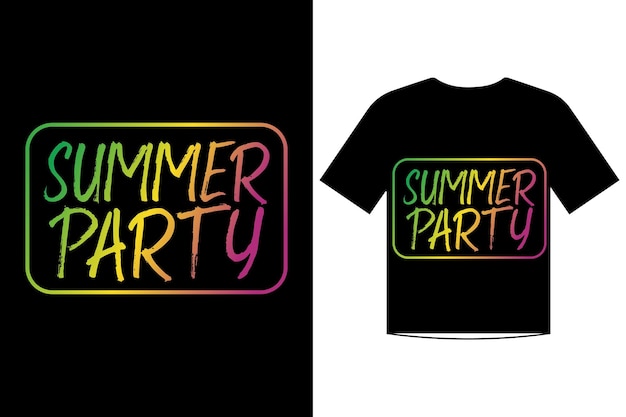 여름 파티 시간을 위한 여름 파티 티셔츠 템플릿 디자인 벡터