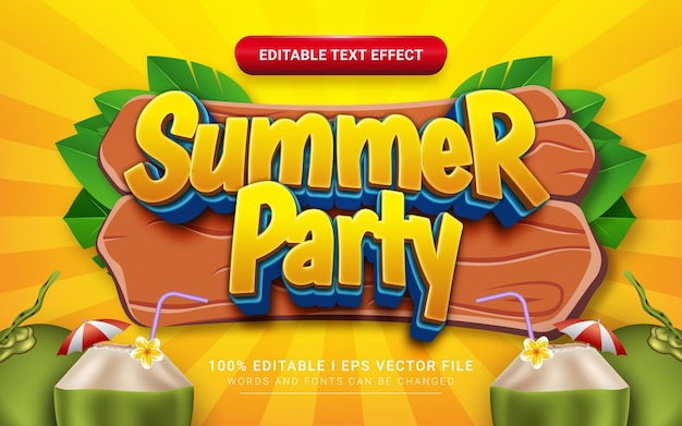 Summer party text effect