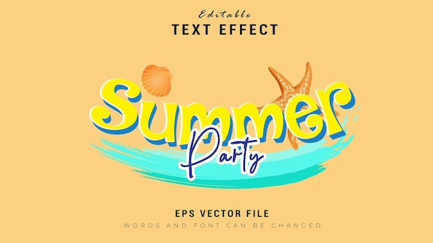 Summer party text effect