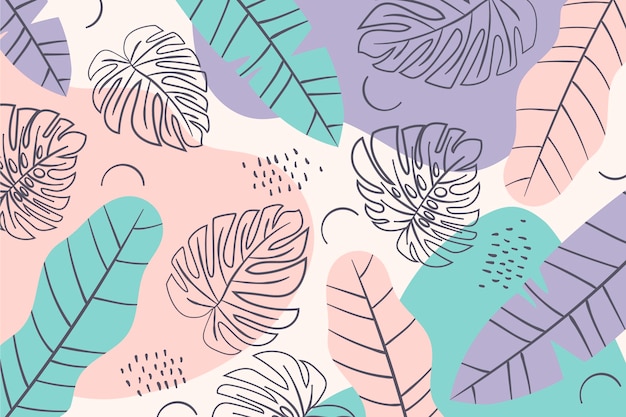 Summer pattern background minimal coloured leaves