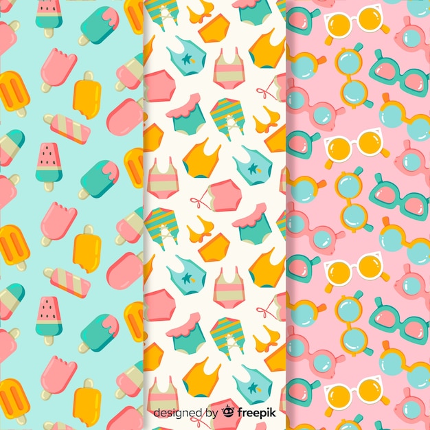 Vector summer pattern collection