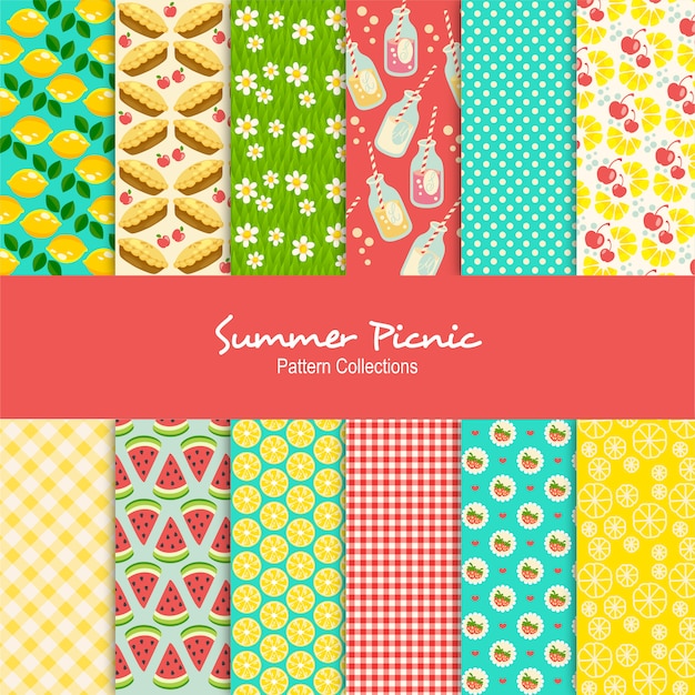 Summer Picnic Patterns Set