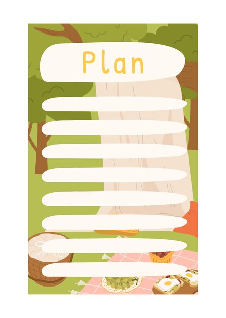 Summer planner vector concept