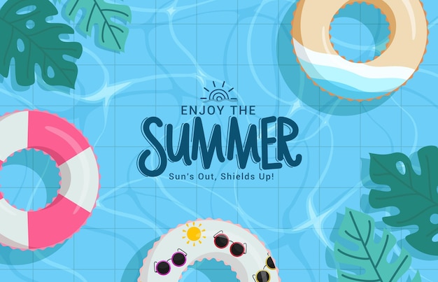 summer pool clipart design summer swimming pool top view clip art background with floating floaters