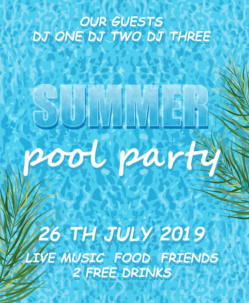 Summer pool party poster