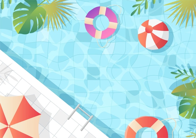 Vector summer pool top view