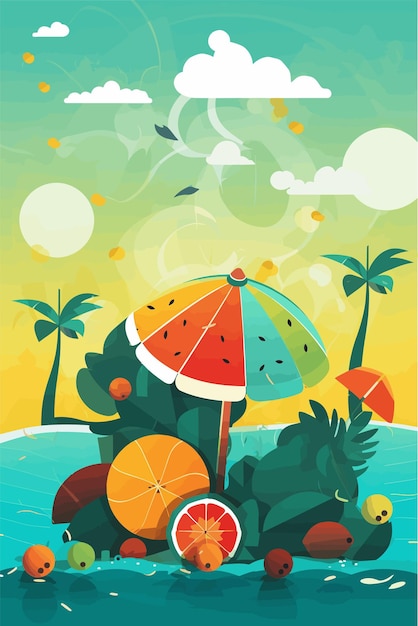 Vector summer poster beach concept