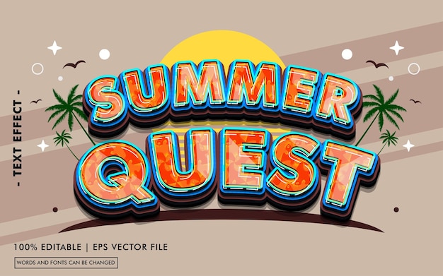 Summer Quest Text Effect Style