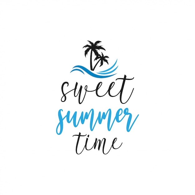 Summer quote lettering typography