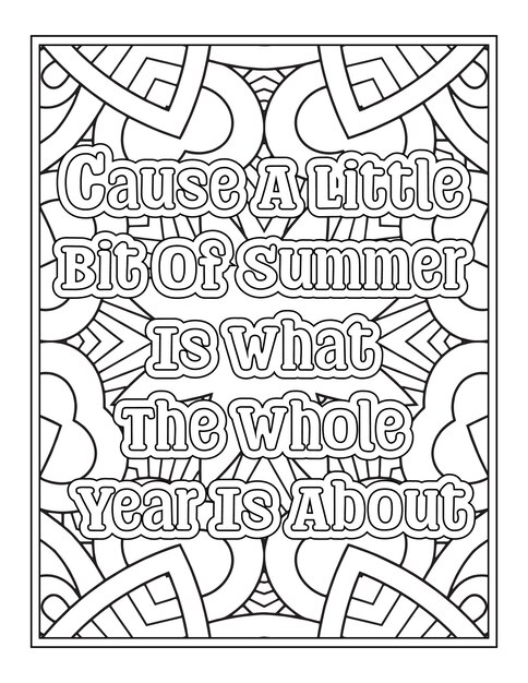 Summer Quotes Coloring Pages for Kdp Coloring Pages