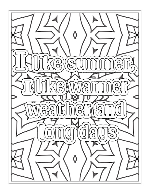 Summer Quotes Coloring Pages for Kdp Coloring Pages