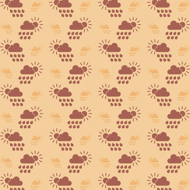 Vector summer rain trendy design brown repeating pattern vector illustration background