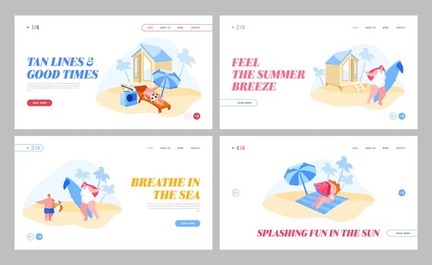 Summer Recreation Activity Landing Page Set