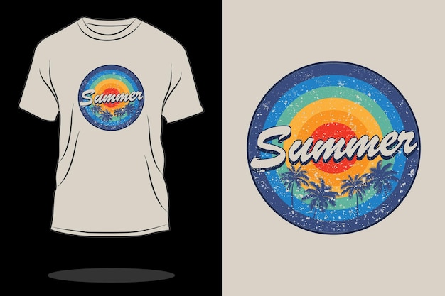 夏のレトロなtシャツのデザイン