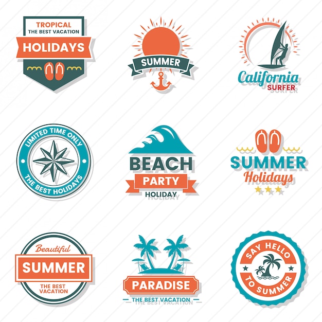summer retro vector logo for banner, poster, flyer