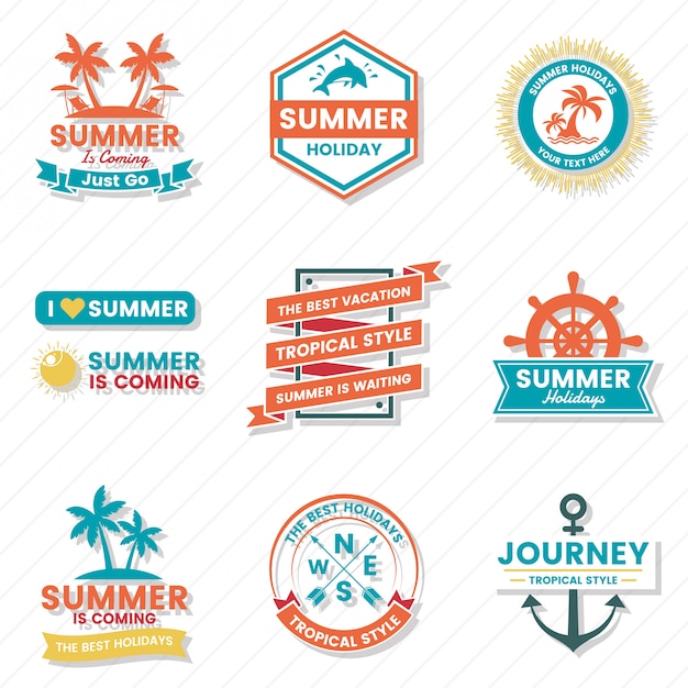 Vettore summer retro vector logo per banner, poster, flyer