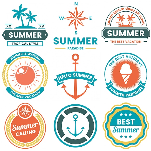 Summer Retro Vector Logo for banner