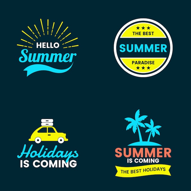 Vector summer retro vector logo for banner