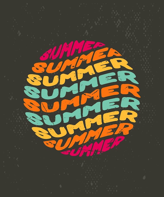 여름 복고풍 빈티지 타이포그래피 티셔츠 디자인