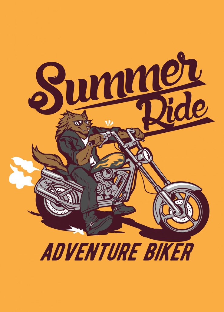 Vector summer ride wolf