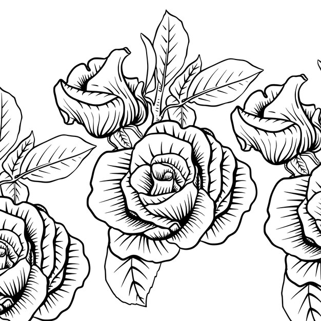 Summer roses pattern