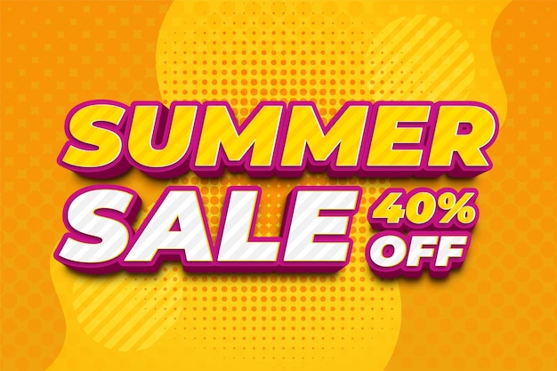 Summer sale 3d editable text effect premium vector with background and banner