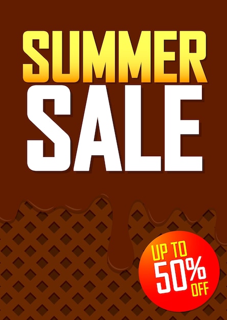 Summer Sale 50 off discount poster design template store offer banner