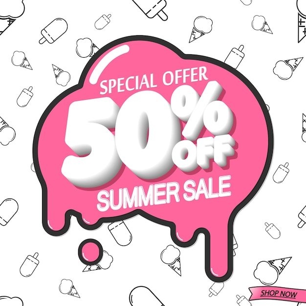 Vector summer sale 50 off poster