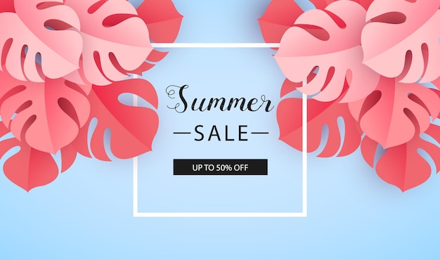 Vector summer sale background layout for banners vector illustration