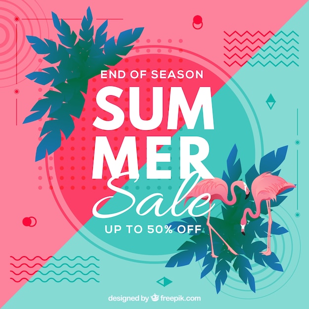 Summer sale background with beach elements