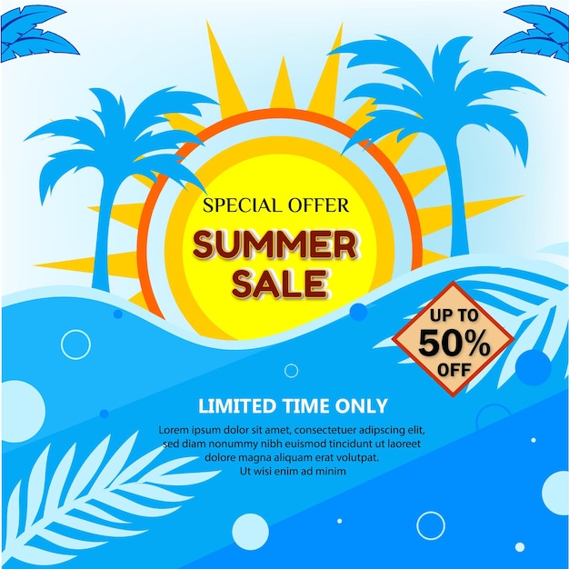 Summer sale banner background royalty free vector