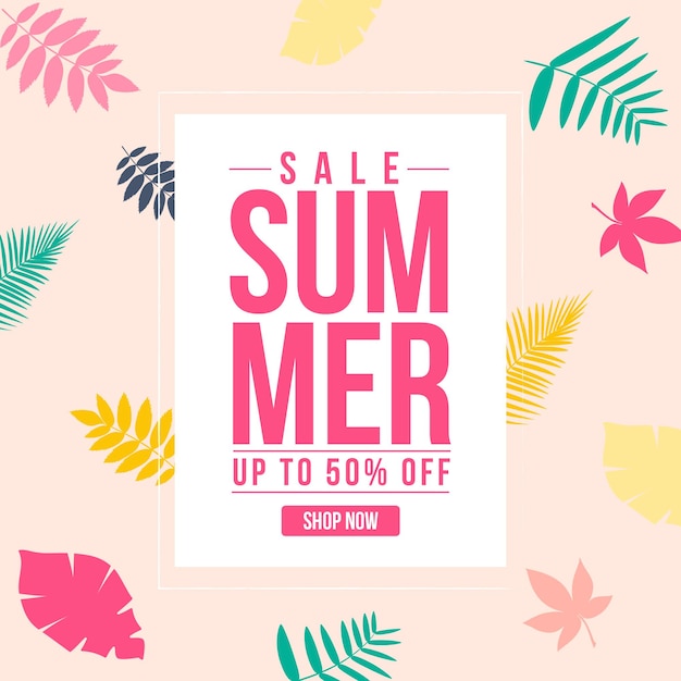 Summer sale banner design template