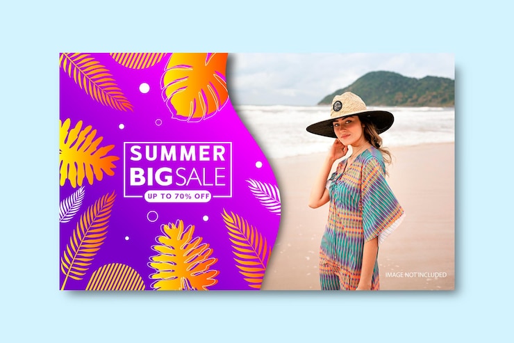 Vector summer sale banner design template