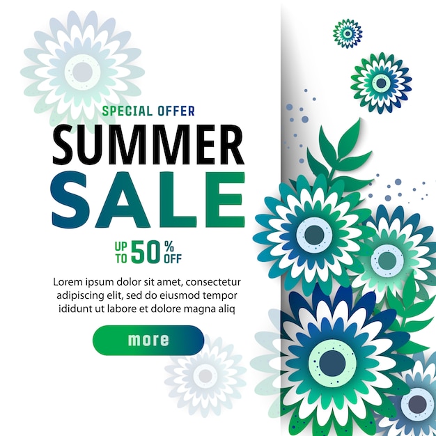 Summer sale banner design template.