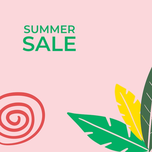 Summer sale banner design with tropical leaves background. Floral background vector. Palm leaves, monstera leaf, botanical background design for wall framed prints, wall art, invitation, poster