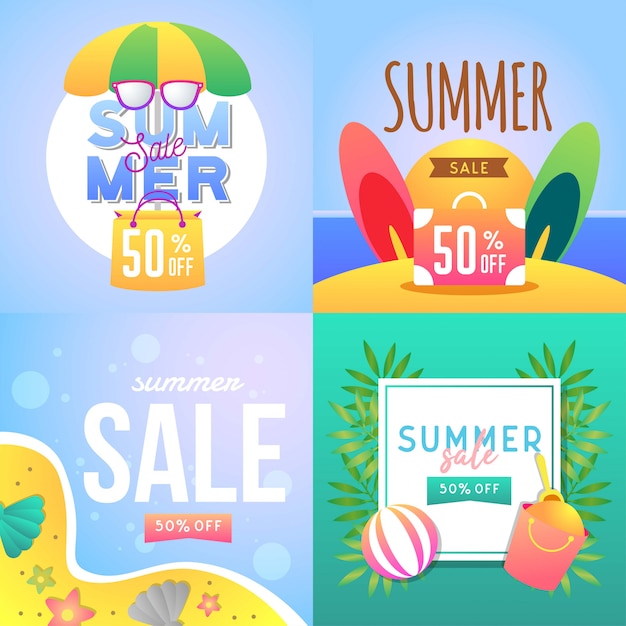 Summer banner banner illustration