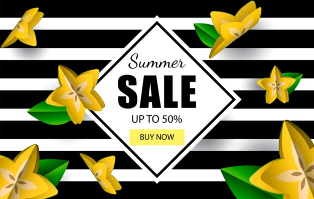 Summer sale banner paper cut out by carambola