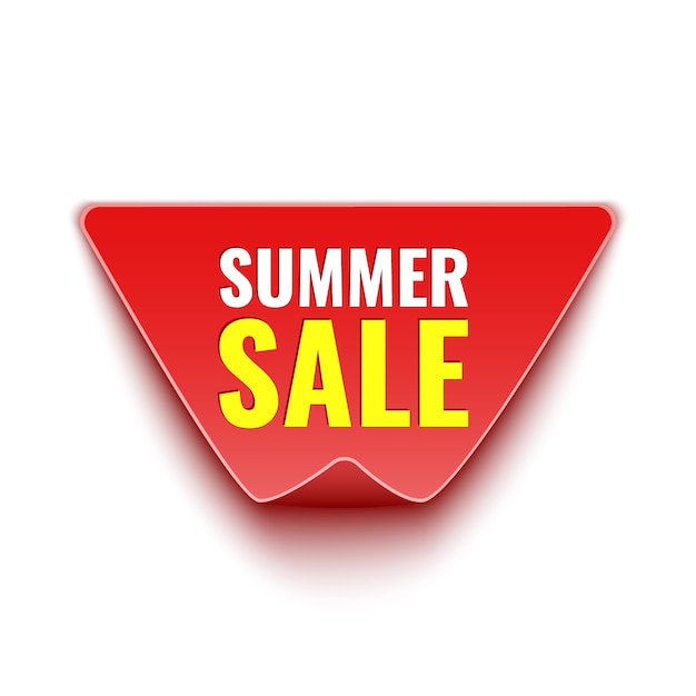 Summer sale banner. red sticker.