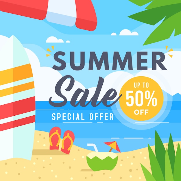 summer sale banner for social media marketing