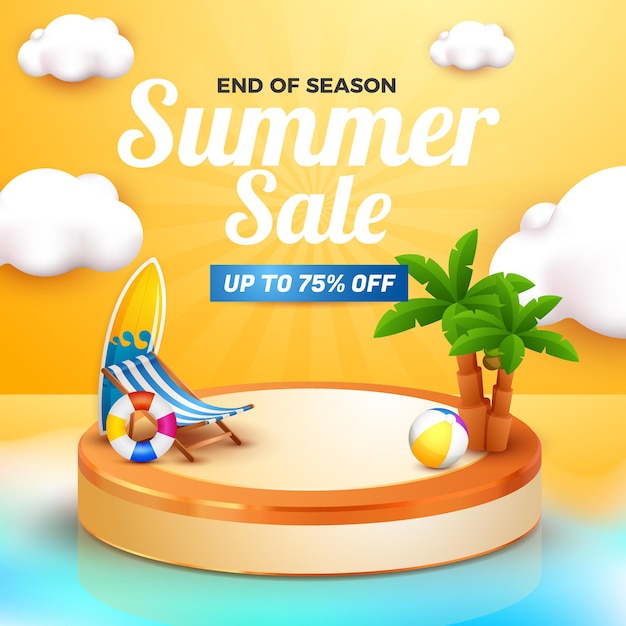 summer sale banner for social media