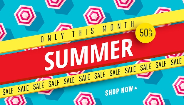 Vector summer sale banner template design