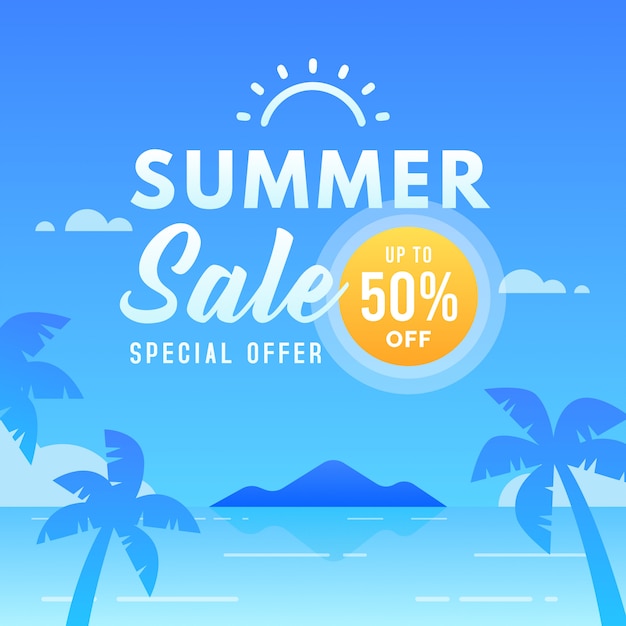 Summer Sale banner template up to 50% off. Special offer