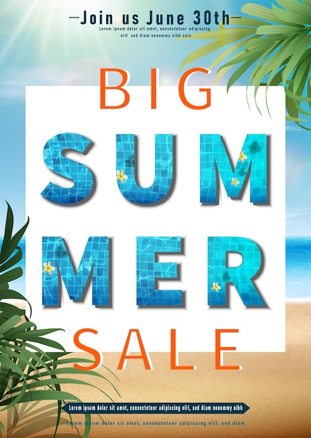 Summer sale banner template vertical orientation