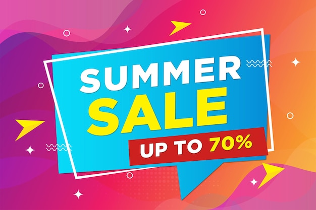 Summer sale banner template with discount