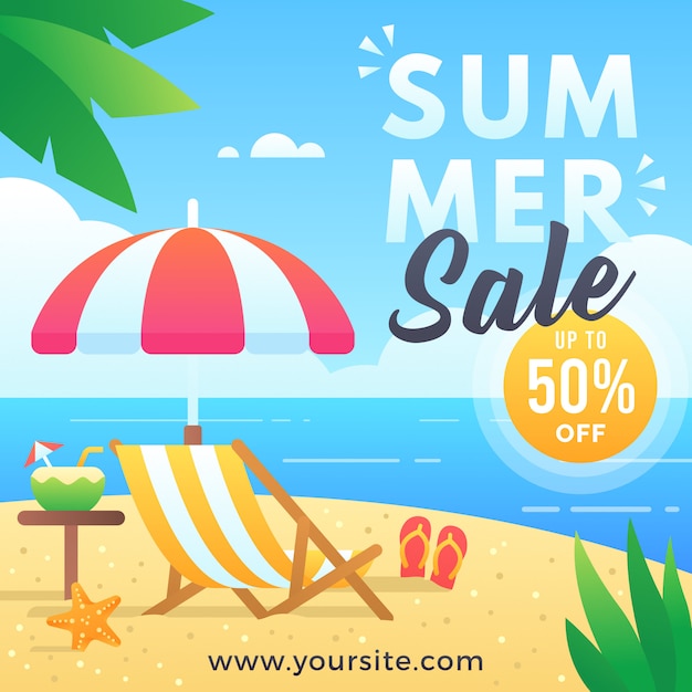 Summer sale banner template