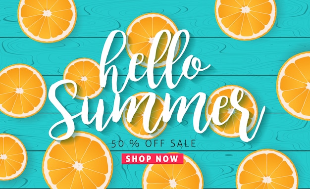 Vector summer sale banner template.